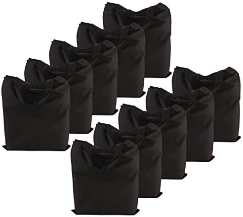 Cotton Bag 1er 5er Pack of 10 Blank for Painting Jute Bag Available in a Range of Colours Shopping Bag 38, Black 10er, 38x42cm Kurze Henkel