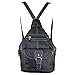 Women's Genuine Leather Sling Purse Handbag Convertible Shoulder Bag Tear Drop Backpack Mid Size Black