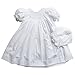Petit Ami Baby Girls' Bishop Smocked Daydress, Newborn, White
