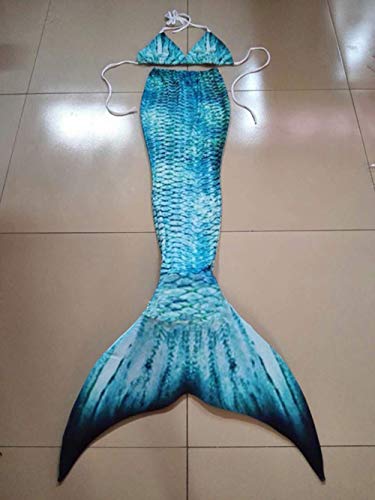 VT BigHome Mermaid Tail for Kids/Adults Swimming Blue/Purple Mermaid Costume with Swimming Monofin - Thumbnail 6