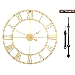 Large Modern Metal Wall Clocks Rustic Round Silent