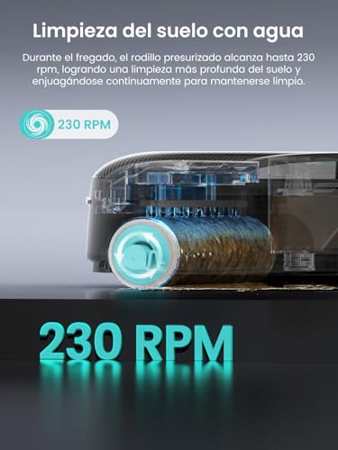 Lefant M5 Pro Robot Vacuum Cleaner with Roller, Suction 18,000 Pa, Clean Water Wash, Self-cleaning 75 °C, Laser Navigation dToF, Self Emptying 120 Days, Carpets, Alexa App
