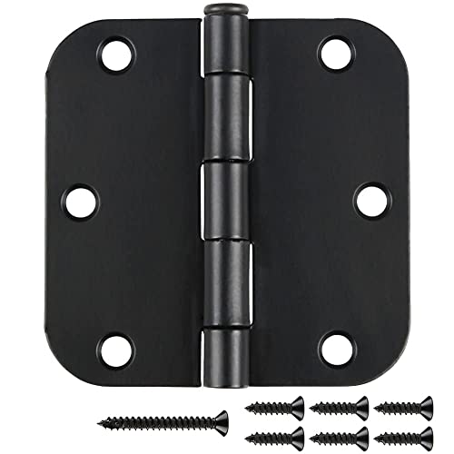 Photo 1 of 30 Pack Matte Black Door Hinges 3.5 x 3.5 Inch 5/8" Radius, Interior Heavy-Duty Rounded Hinge for Doors Standard Bedroom Office Door Hardware Removable Pin,RV,Garage,Storage Shed,Livestock Facilities