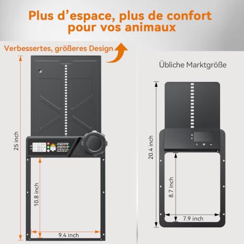 Grande Porte Automatique Poulailler Solaire avec Panneau 7W | Minuterie, Télécommande 15m, Écran LCD, Anti-Pincement, pour Poules Canards