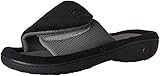 Isotoner Women’s Microterry Adjustable Slide Slippers, Black, X-Large/9.5-10 M US