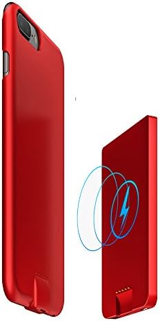 iPhone 6 plus/6S plus Battery Case,NUTK 6000mAh 2 in 1 Removable Protable Slim Magnetic Wireless Charging Backup Power Case Cover,Rechargeable Power Bank Charging Case for iPhone 6 plus/6S plus.Red