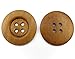 ALL in ONE 10pcs Light Brown Large 4 Hole Sewing Wood Buttons with Wide Edge 50mm(2”)