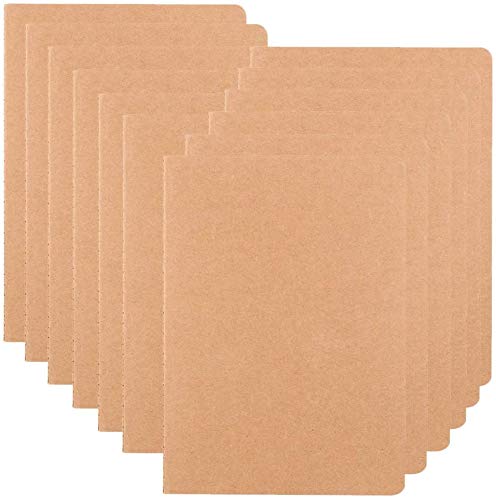 YOOMONA 12 Kraft Paper Dot Grid Notebook, Unlined Diaries, Writing Pad Sketchbooks for the Classroom, Party Favours, Kraft Cover