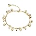 Fate Love Heart Shape Pendant Twisted Rope Chain Anklet 18k Gold Plated Foot Chain, 8
