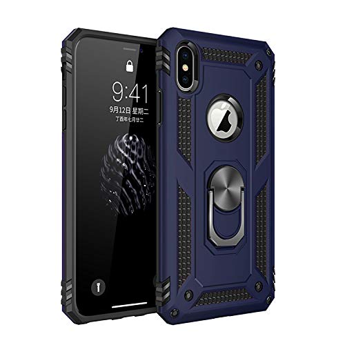 BestST iPhone XS Case iPhone X Case, + Screen Protector[Ultimate protection][Heavy Duty] [Shockproof] [Snowproof] Armor Cover W/Built-In Kickstand for Apple iPhone X/XS(Blue) — image 1