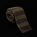 Dan Smith Brown Stripes Wedding Slim Knitted Neck Ties Flat Bottom Thin Knitted Neckwear Contemporary Baby Girls DAO3A01D Zinnwaldite Brown,Olive Feel Silk