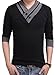 L’asher Men Summer Fashion Button V Neck Slim Muscle Tops Tee T Shirt Tshirt (US XS/Asia Tag M, Black(Long sleeve))