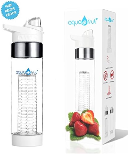 NEW COLORS AquaFrut Bottom Loading Fruit Infuser Water Bottle - 24 oz (White)