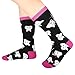 HAPPYPOP womens Teeth Book Reading Medical Sunflower Pineapple Dentist Nurse Doctor Lovers Gifts Socks, Black Happy Teeth, Medium