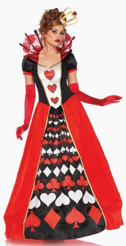 Costume Carnevale Adulto Donna Regina Di Cuori Elegante