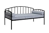 DHP Ava Metal Daybed Frame with Round Arm Design, Fits Twin Size Mattress, Black