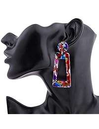 Juego de 4 pares de aretes de acrílico de Svenstone, aros de resina moldeada para mujeres y niñas