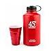45 Degree Latitude Beer Growler, Enjoy Your Favorite Craft Beer Or IPA from The Comfort of Your Own Home, Stainless Steel Growler 64 oz - Red
