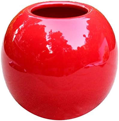 KissH Simple Continental Abstract Ball Ceramic Vase Height 8.5 cm Red