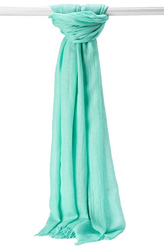 Premium Women Extreme Soft Scarf Wrap Shawl For Any Season, Super Size, Rich Color Choice (Aqua) - Thumbnail 3