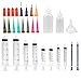 LotFancy 10 Pack Syringe Luer Lock with 14ga 18ga 20ga Blunt Tip Needle and Caps, 1ml 3ml 5ml 10ml 20ml Glue Applicator Syringe for Refilling & Measuring, Oil, E Juice, E Liquid, E Cig, Wood Glue