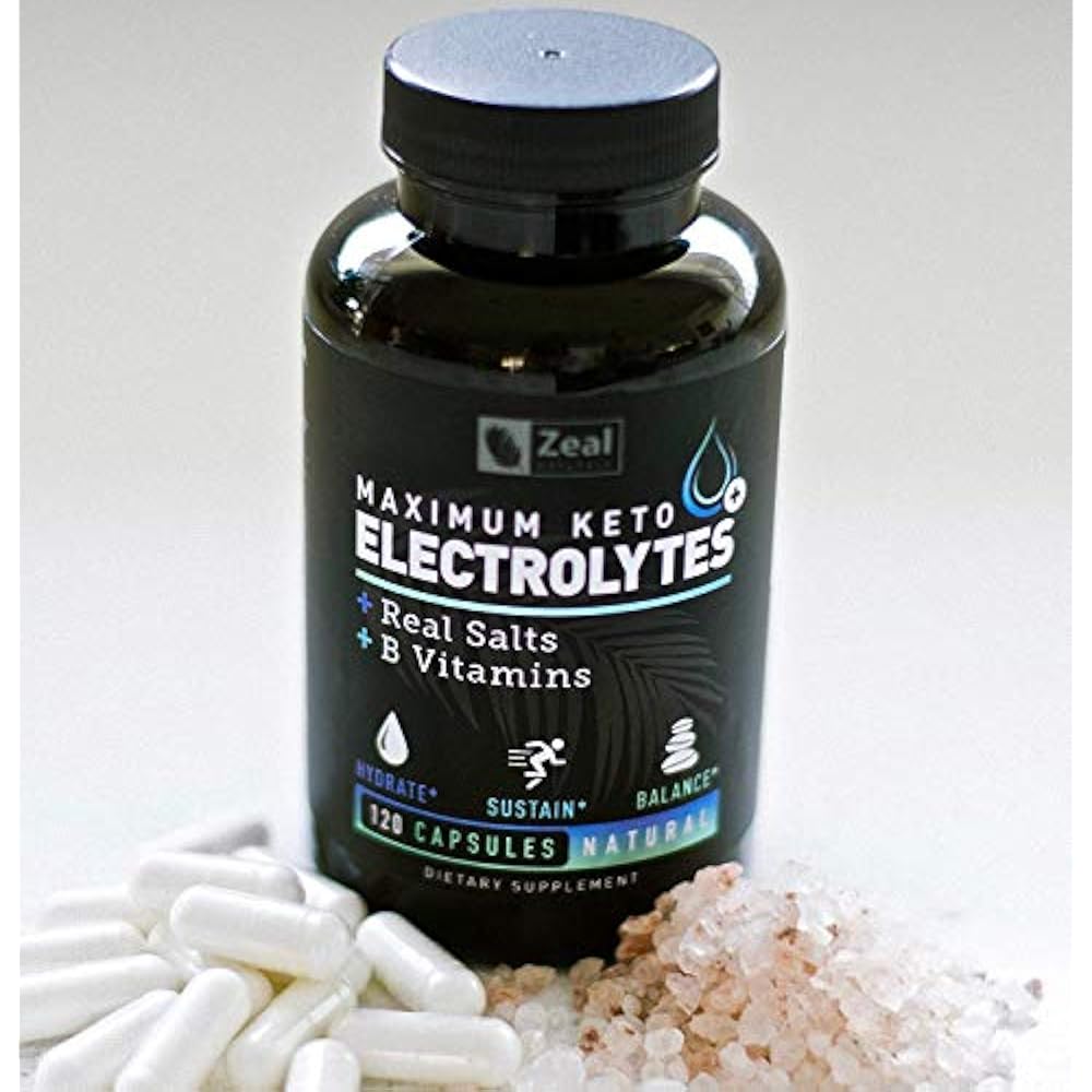 Keto Electrolyte Supplement (120 Capsules) Tablets W Real Sea Salt, B
