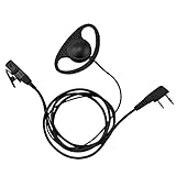 abcGOODefg Advanced D Shape Police Earpiece Headset PTT Mic for 2-pin Kenwood Nexedge Hytera Puxing Wouxun Radio UV-82HP BF-F8HP UV-82 UV-5R UV5RA BF-888S UV-5R UV-5R5 H-777 BF-F9 GT-3TP BF-F9