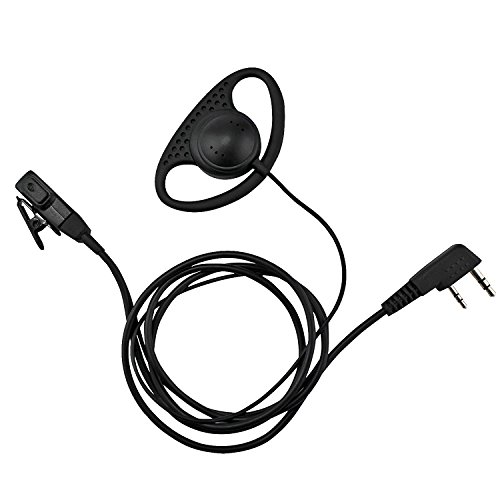 abcGOODefg Advanced D Shape Police Earpiece Headset PTT Mic for 2-pin Kenwood Nexedge Hytera Puxing Wouxun Radio UV-82HP BF-F8HP UV-82 UV-5R UV5RA BF-888S UV-5R UV-5R5 H-777 BF-F9 GT-3TP BF-F9