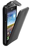 Black PU Leather Vertical Case for LG P700 Optimus L7 - High Quality Flip Phone Cover + 2 Screen Protectors