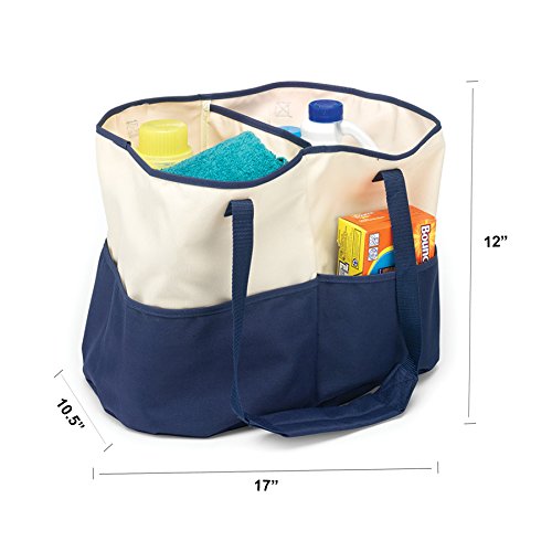 Homz AllPurpose Tote Bag, Canvas, Blue/Cream Large Pricepulse