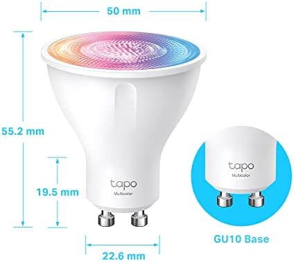 L630(4-Pack) smarte WLAN Glühbirne GU10, Energie sparen, 3,7 W Entspricht 50W, dimmbare Lampe, kompatibel mit Alexa,Google Assistant, Mehrfarbrige