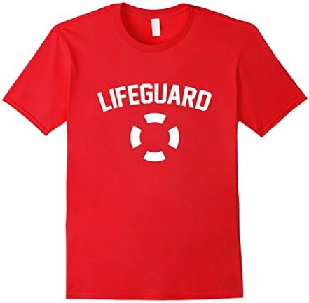 Men's Lifeguard Swimsuit Lifebuoy T-shirt Medium Red