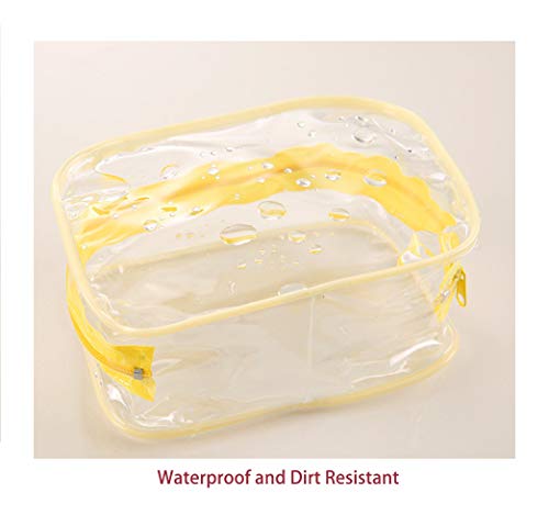 BlueSpace Cosmetic Bag Makeup Case Portable Travel Toiletry Pouch Cosmetic Clear Organizer Bags with Zipper (Blue Yellow Red) - Thumbnail 5