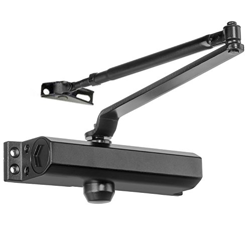 Auto Door Closer- Commercial Grade Adjustable Door Closers with Hydraulic Hinge -Great Heavy Duty Aluminum Self Closing Door for Residential/Commercial Use (Black)