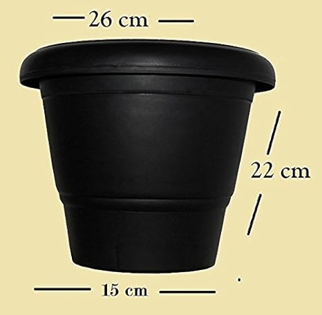 First Smart Deal 10 Inch Planter Pot Pack of 8 - Black