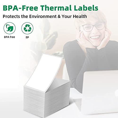 Phomemo 1000 Labels 4x6 Compatible with MUNBYN, Phomemo, Polono, BPA Free Thermal Labels for DHL, UPS, DPD-100x150mm