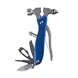IFLYING 12 in 1 Multi-function Stainless Steel Hammer with Window Breaker Seatbelt Cutter LED Light and Other Tools