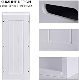 Lantaly Slimline Wooden Bathroom Storage Unit White view 4