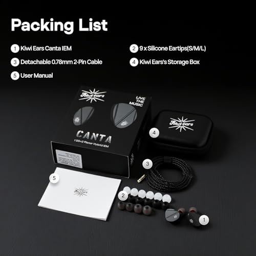 Linsoul Kiwi Ears Canta In-Ear Earphones, Hybrid 1DD+2Planar Earphones, Gaming Headphones, Wired HiFi Earphones, with Detachable IEM Cable for Audiophile Musician