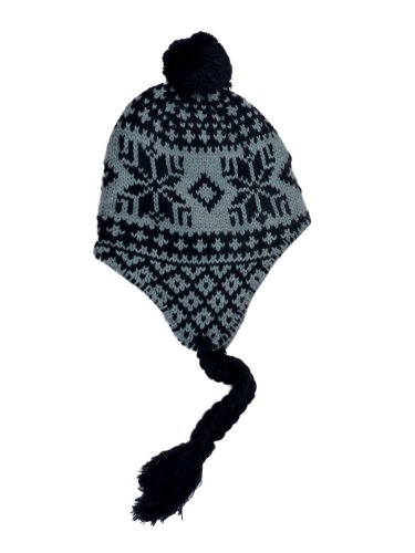 Ruff Hewn Mens Blue And Gray Snowflake Pom Top Peruvian  display picture 2