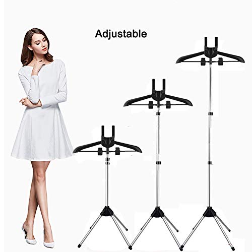 Exttlliy Garment & Drying Rack Garment Hanger/Drying Rack/Handheld Clothes Steamer Holder Ironing Steamer Bracket Telescopic Folding Hanger (Gray) - Thumbnail 4