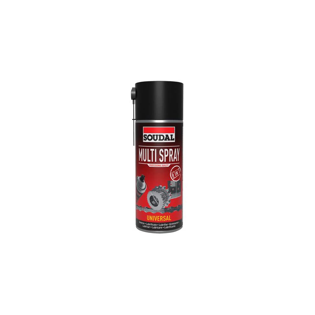 Soudal Multi Spray, 400ml, Dose, Universalspray mit 8-facher Wirkung: Schmiermittel, Rostlöser, Reiniger, Kriechöl, Kontaktspray, Feuchtigkeitsverdränger, Antischockspray, Korrosionsschutzspray