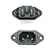 JETEHO 4 Pcs AC 250V 10A IEC 320 C14 Panel Mount Plug Adapter Connector Socket,Black