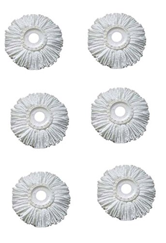 Royal Export Microfiber Spin Mop Refill (White, Pack of 6)