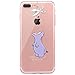 JAHOLAN iPhone 7 Plus Case, iPhone 8 Plus Case Amusing Whimsical Design Clear TPU Soft Case Rubber Silicone Skin Cover for iPhone 7 Plus iPhone 8 Plus - Purple Hippo