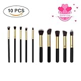 Biange Professional 10 Pieces Makeup Brush Set, 5 Essential Shapes, Soft Synthetic Fiber, Foundation Blending Blush Face Powder Eyeshadow Cosmetics Beauty Brushes, Makeup Kit Tools