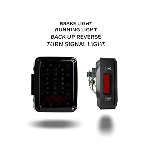 u-Box Smoked Jeep Wrangler Tail Light w/Brake Light & Turn Signal for Jeep JK Wrangler JK 2007-2018 - Thumbnail 7
