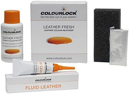 Colourlock Leather Fresh Dye 30 ml & Fluid Leather Filler to Repair Scuffs, Colour damages, Light Scratches on Side bolsters and car interiors Compatible with BMW Terra