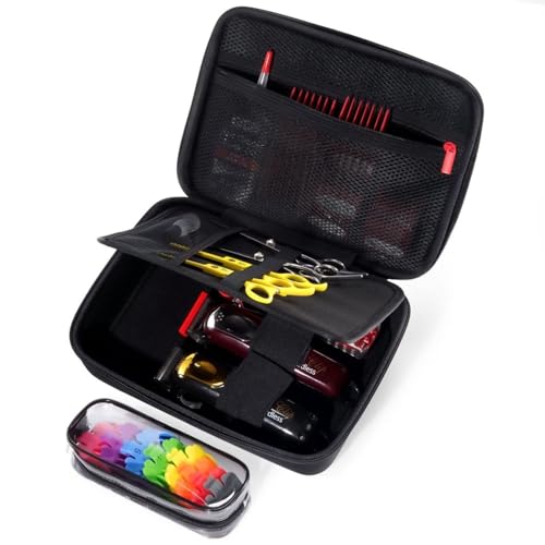 Procase Barber Case, Barber Bag for Clippers and Supplies, Hard Travel Cases for Hair Clippers, Trimmer Organizer Storage Box for Men Razor Guard Grooming Kits -Medium & Black
