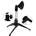 Etubby Adjustable Foldable Tripod Desktop Microphone Stand Holder with Mic Clip for Meetings, Lectures, Podcasts, and More